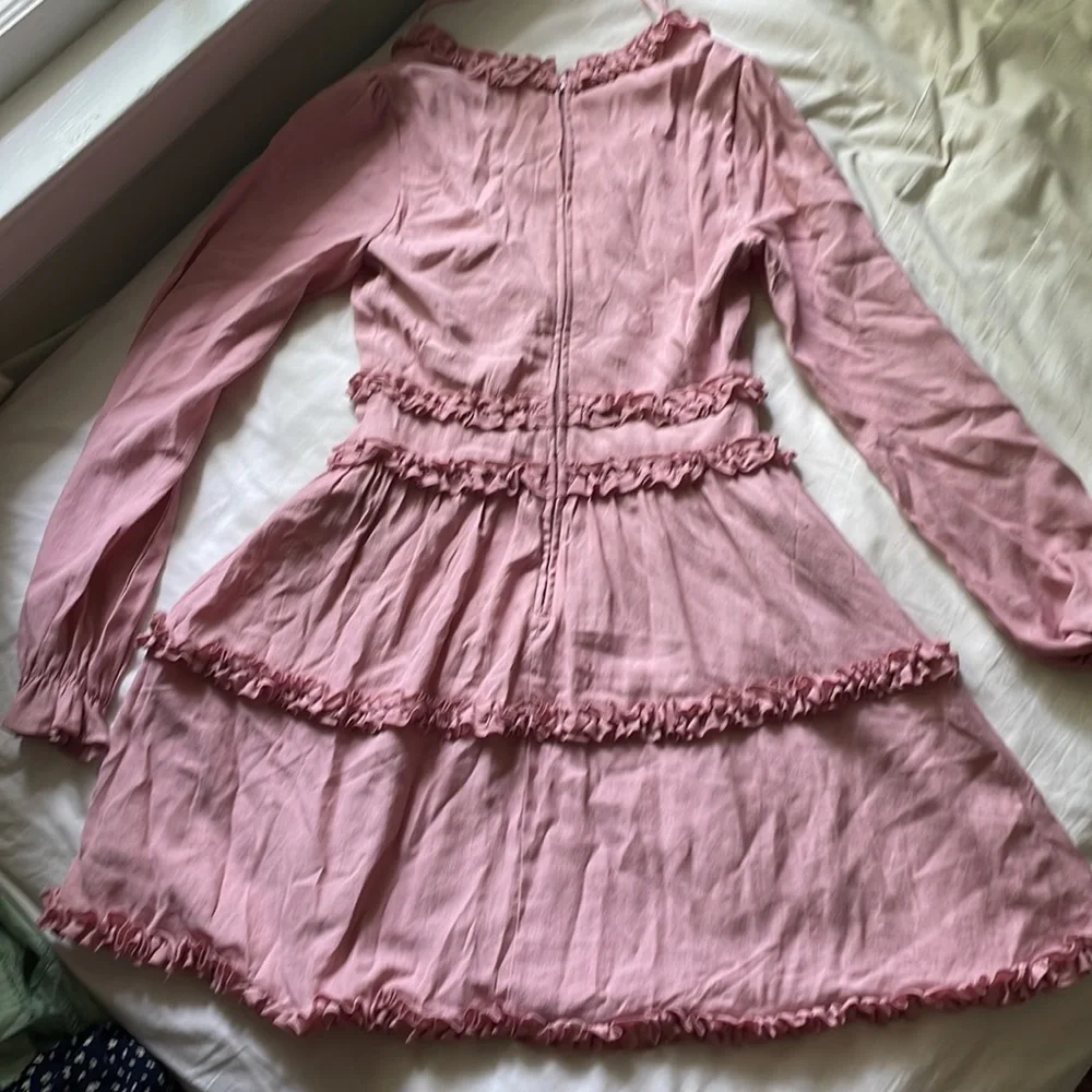 Francesca’s Pink Ruffle Dress - Picture 2 of 2